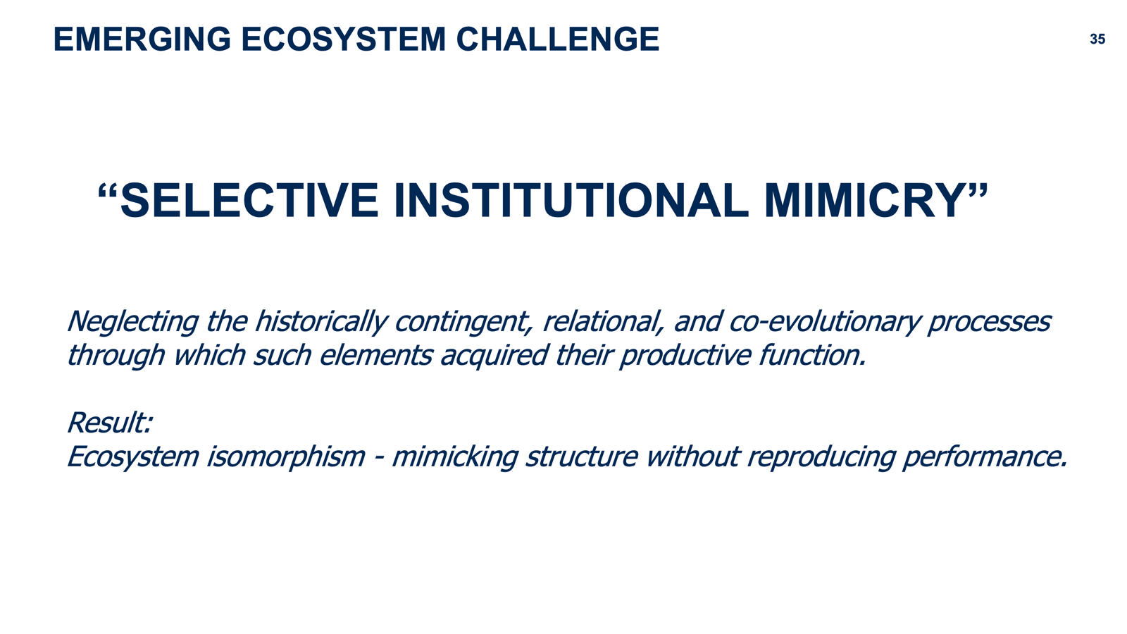 Selective institutional mimicry quote graphic